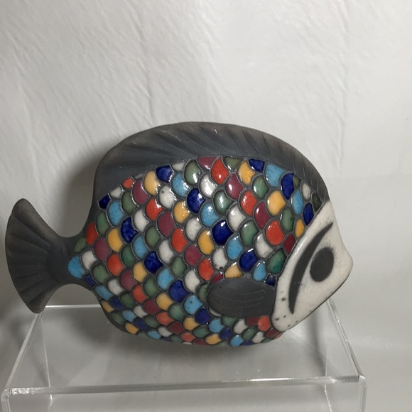 Xochiquetzal Stoneware Ceramic Mexico Fish Figure - Picture 3 of 13